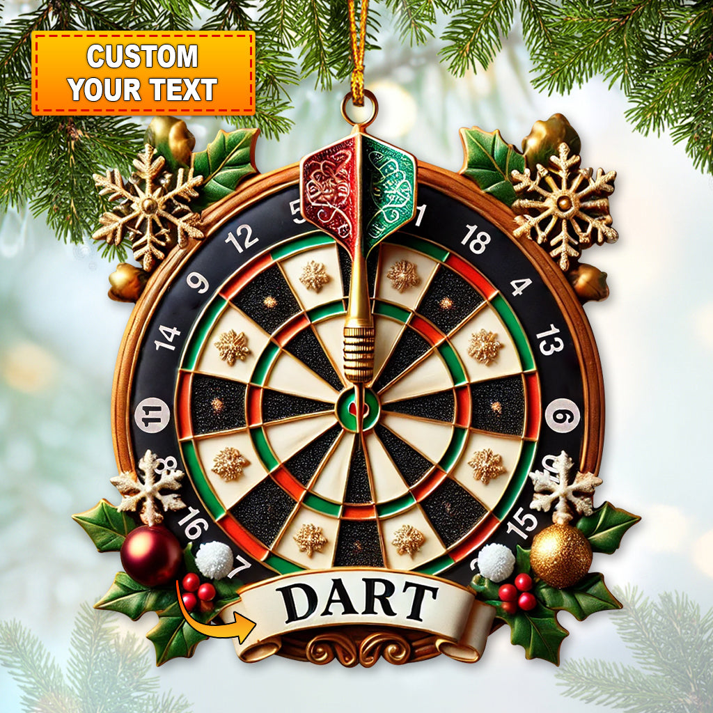 Blisscorners Custom Name Dart Ornament, Christmas Gift for Dart Player2D Flat LM2211