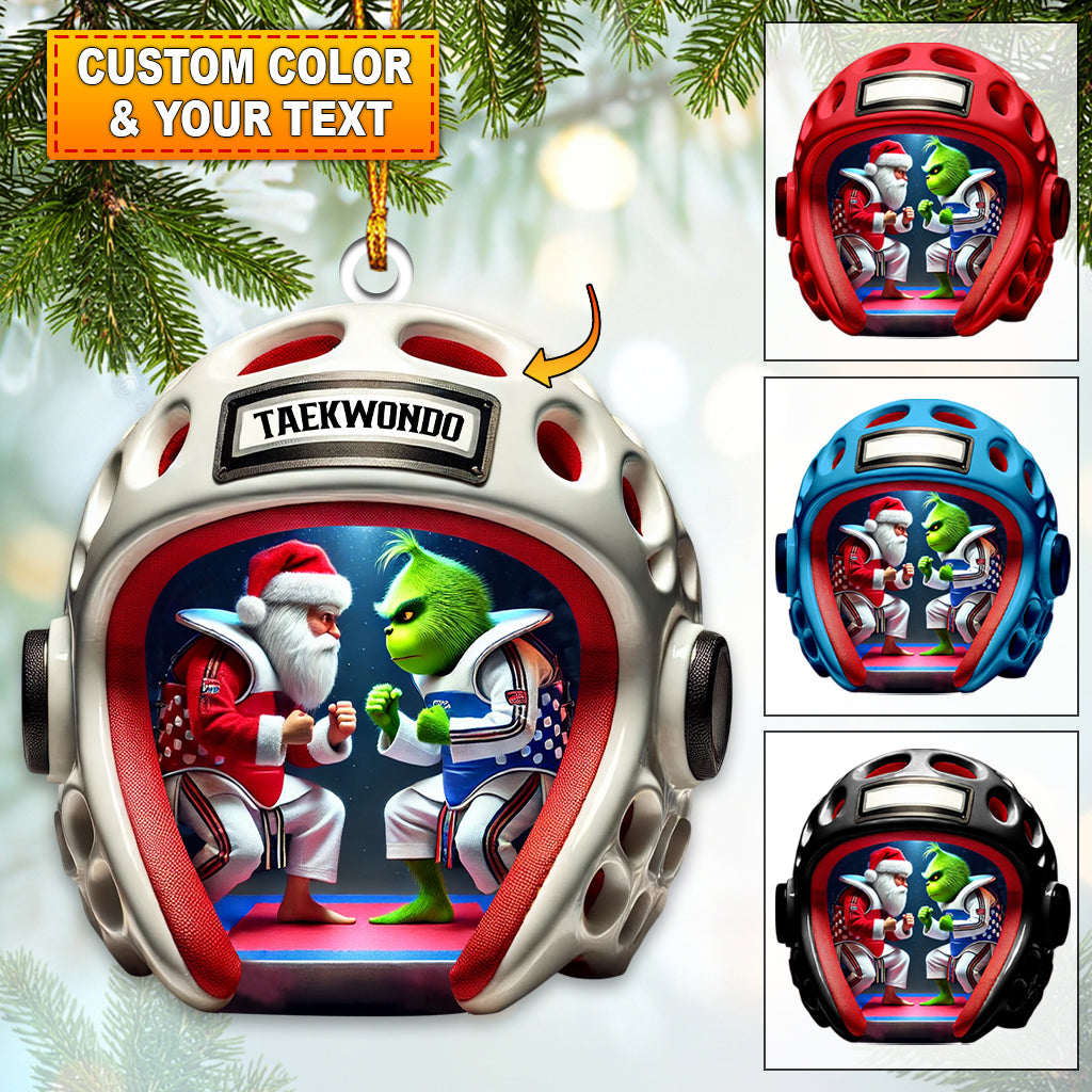 Blisscorners Custom Name Taekwondo Grinch Ornament, Taekwondo Lover Christmas Gift2D Flat LM2111