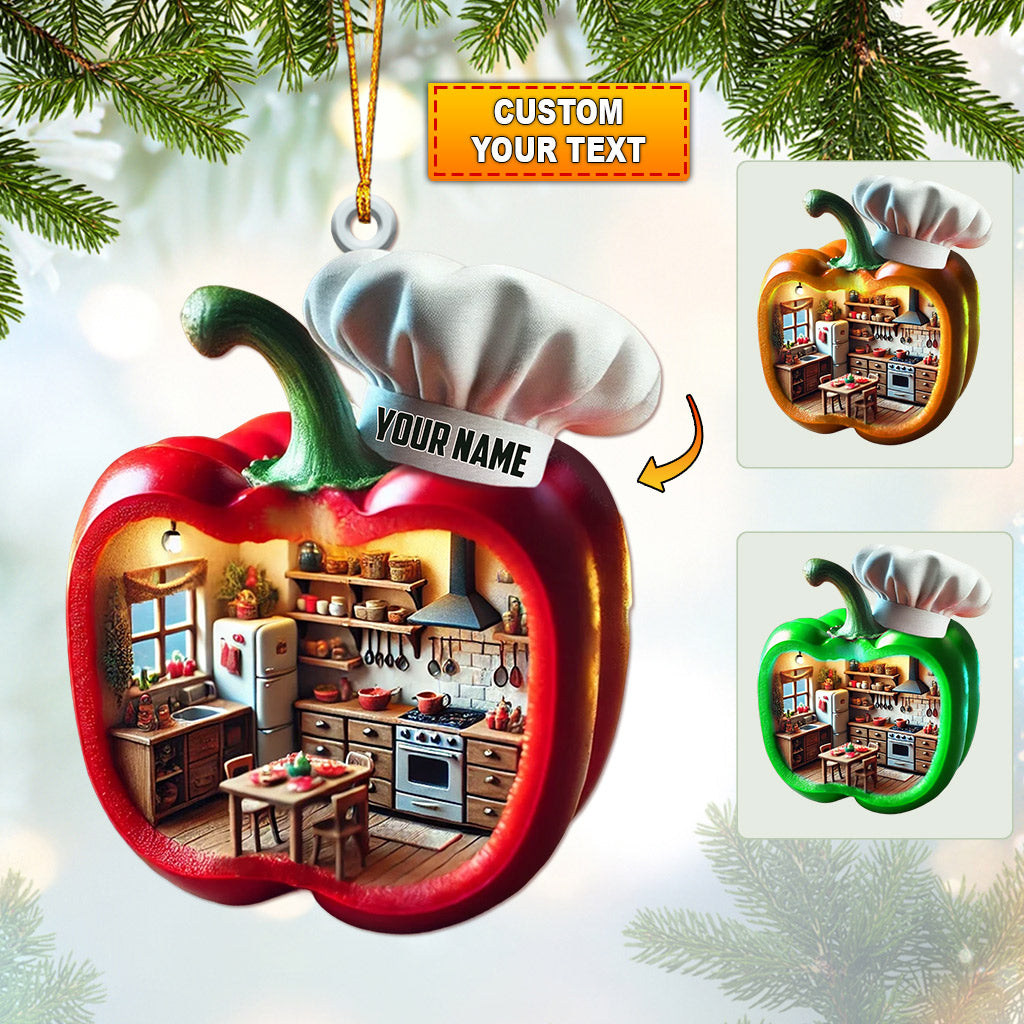 Blisscorners Bell Pepper Christmas Ornament, Personalized Ornament2D Flat LM2211