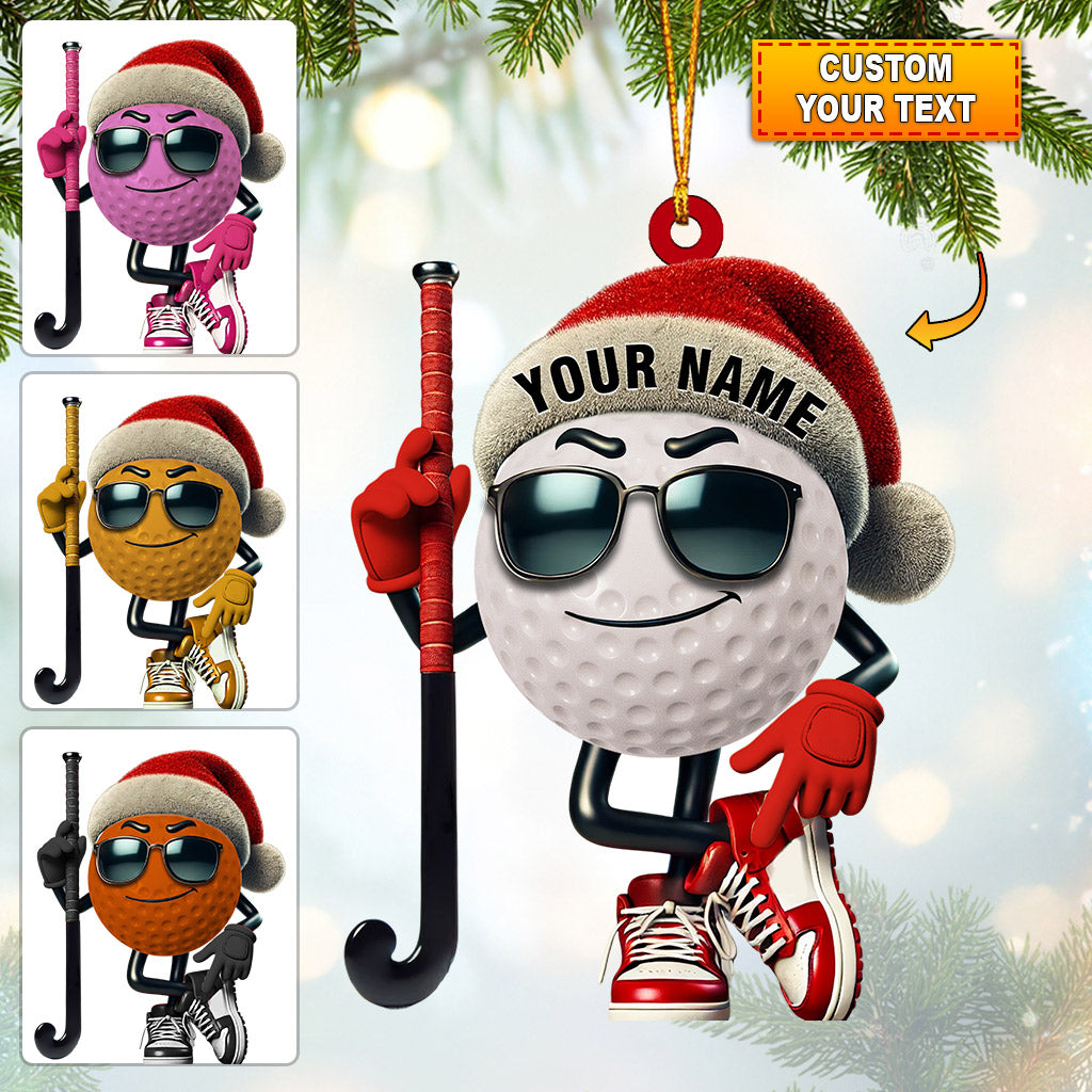 Blisscorners Gold Ball Home Decor Christmas Ornament, Personalized Ornament2D Flat LM2211