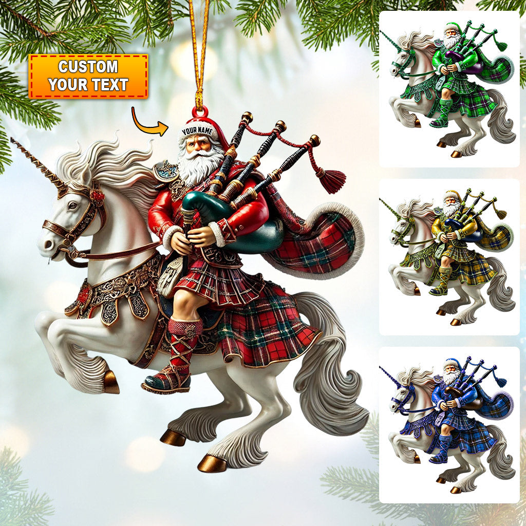 Blisscorners Santa Rider On Horseback Christmas Ornament, Personalized Ornament2D Flat LM2211