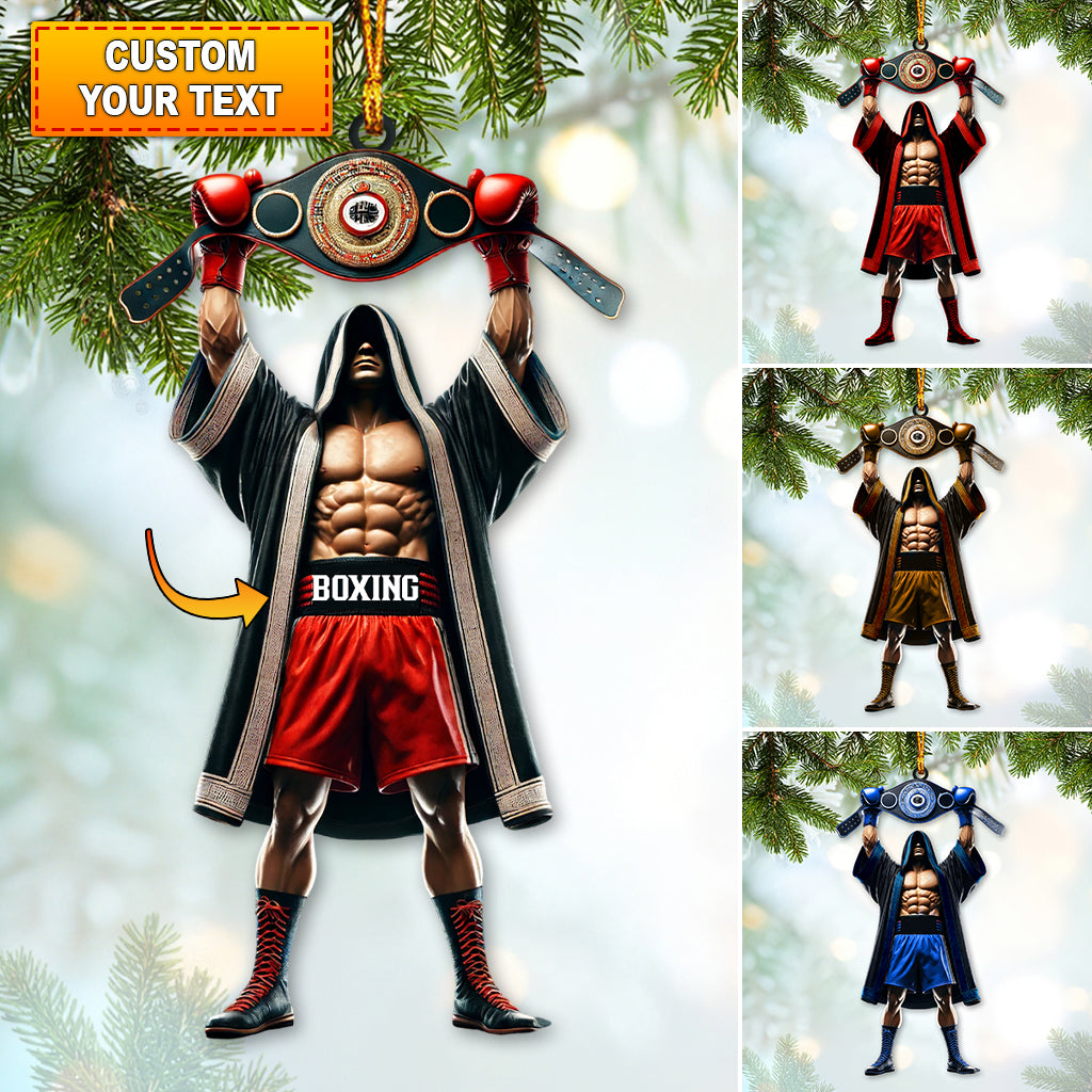 Blisscorners Custom Name Boxing Champion Ornament, Boxing Lover Christmas Gift852D Flat LM2111