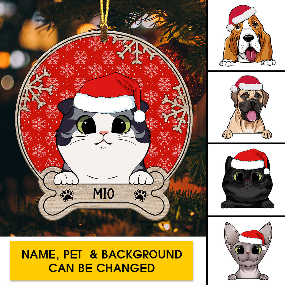Blisscorners Cute Dog Cat  - Custom Pet And Name, Personalized Acrylic Ornament - Gift For Pet Lover2D Flat LM2111