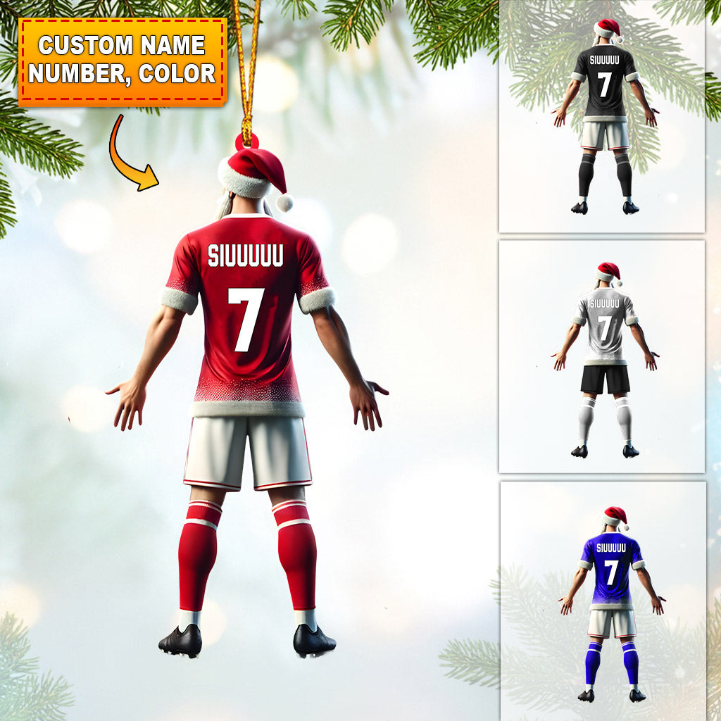 Blisscorners Santa Football Player Keeper Christmas Ornament, Personalized Ornament2D Flat LM2211