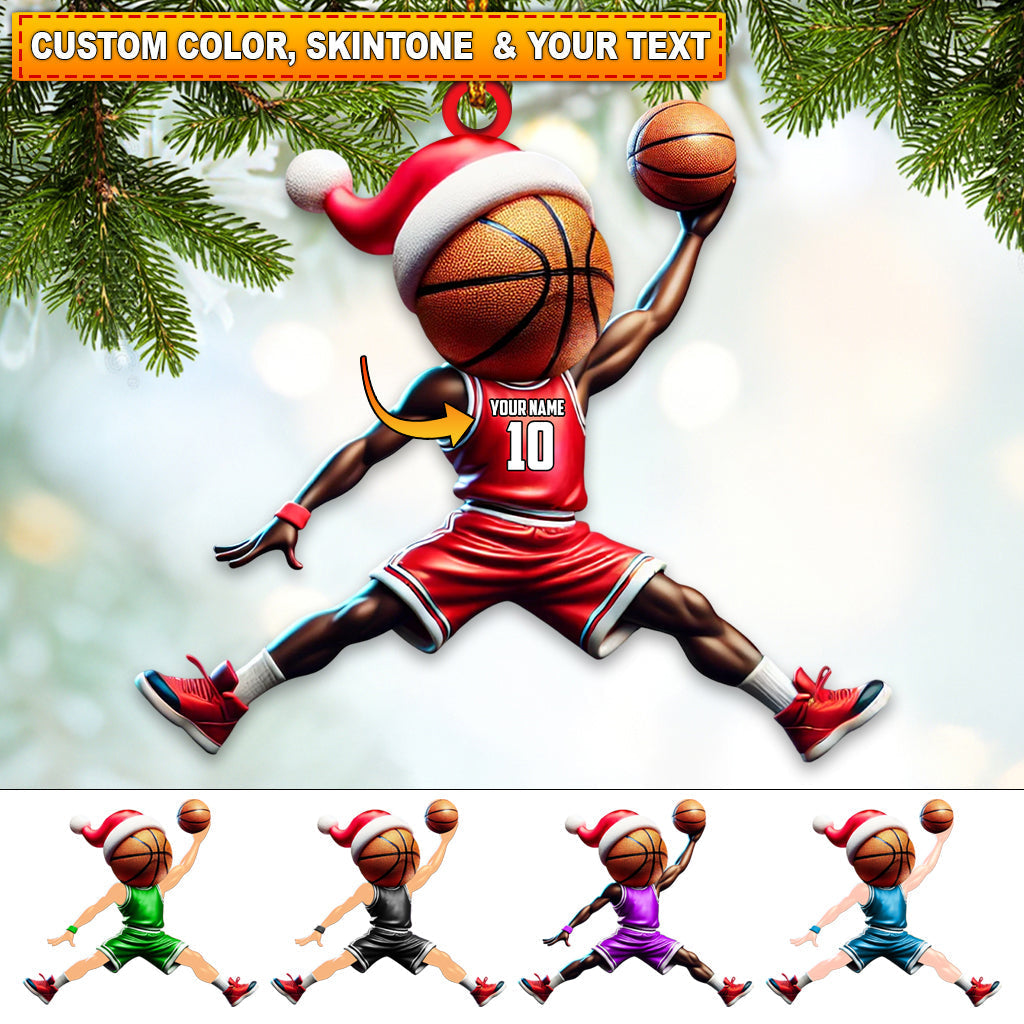 Blisscorners Custom Name Basketball Ornament, Basketball Lover Christmas Gift22D Flat LM2111