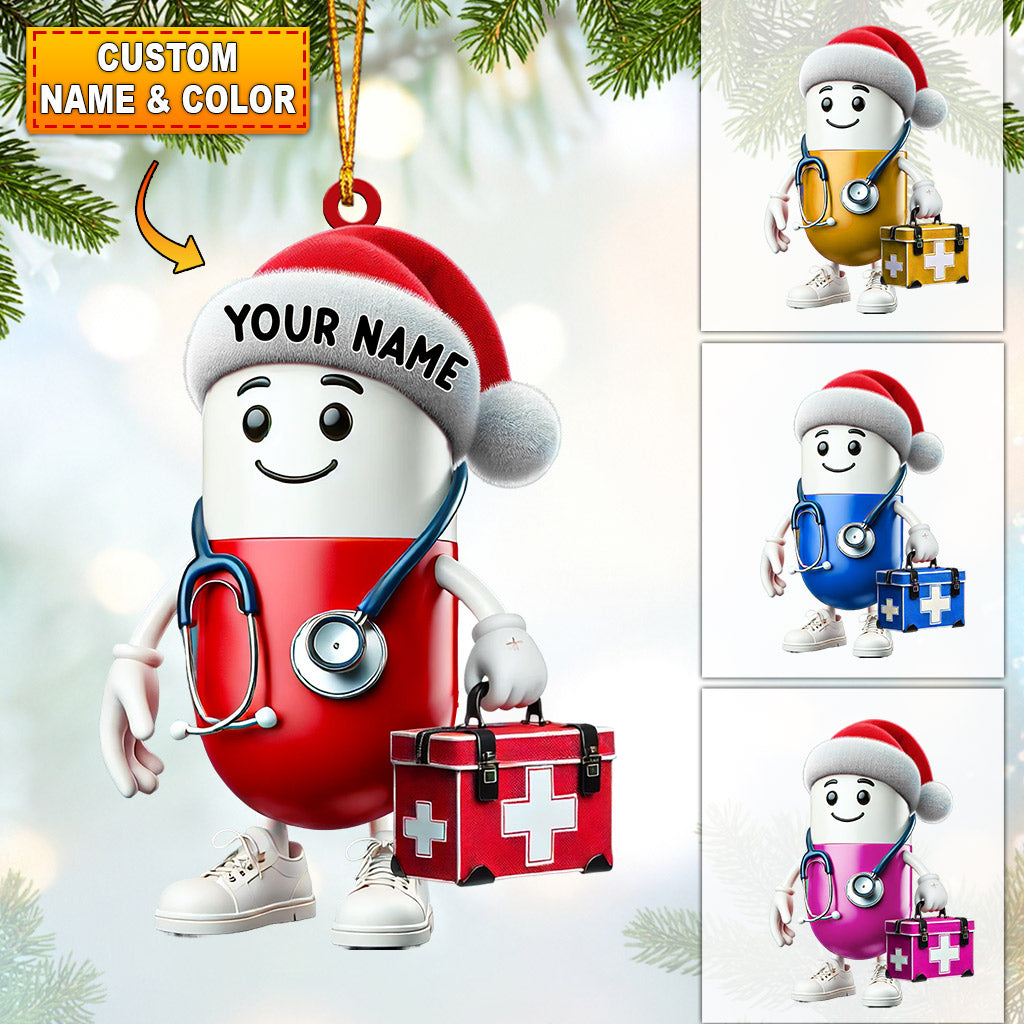 Blisscorners Christmas Healthcare Staff Home Decor Christmas Ornament, Personalized Ornament2D Flat LM2211