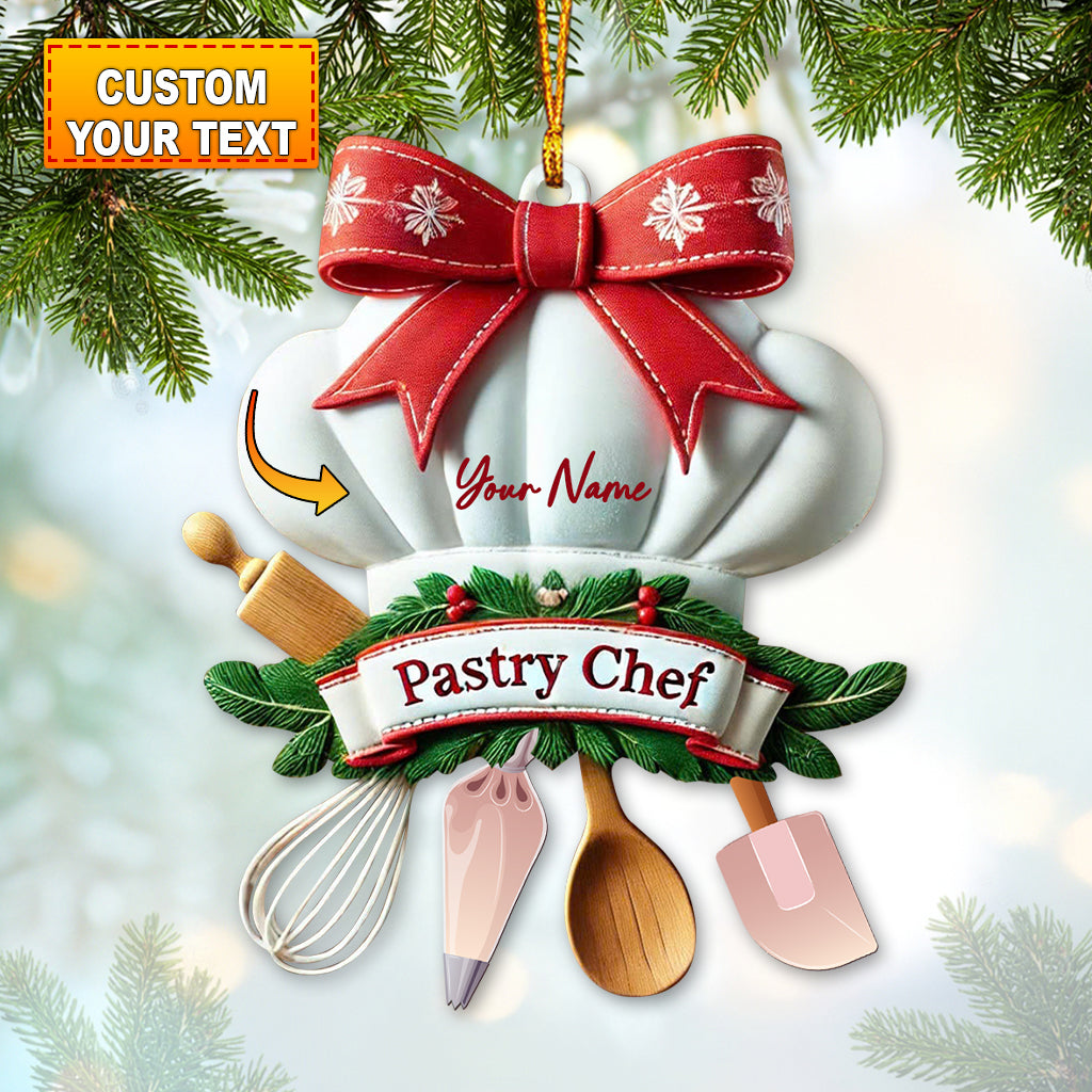 Blisscorners Custom Name Ornament, Chef Hat Christmas2D Flat LM2211