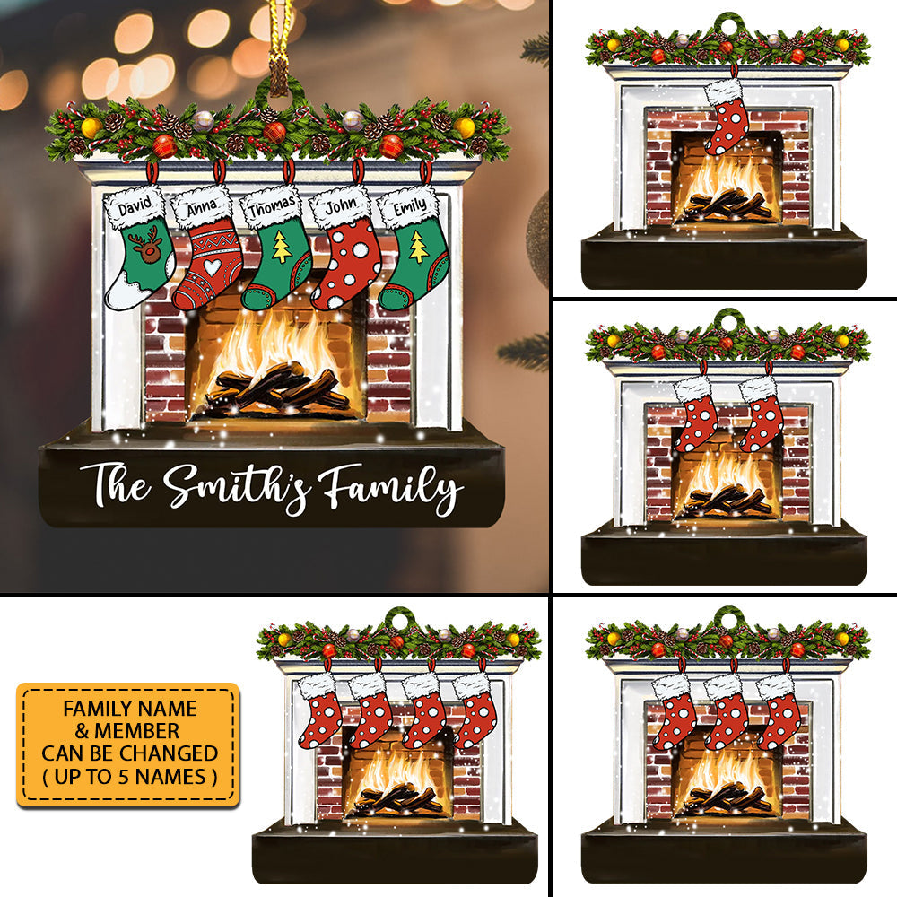 Blisscorners Merry Christmas, Family Christmas  - Custom Text, Personalized Acrylic Ornament - Gift For Family2D Flat LM2111