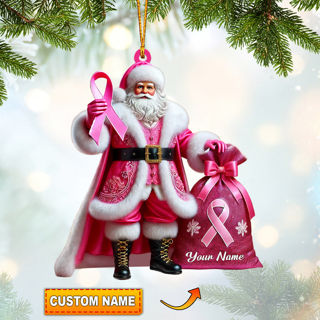 Blisscorners Pink Santa Home Decor Christmas Ornament, Personalized Ornament2D Flat LM2211