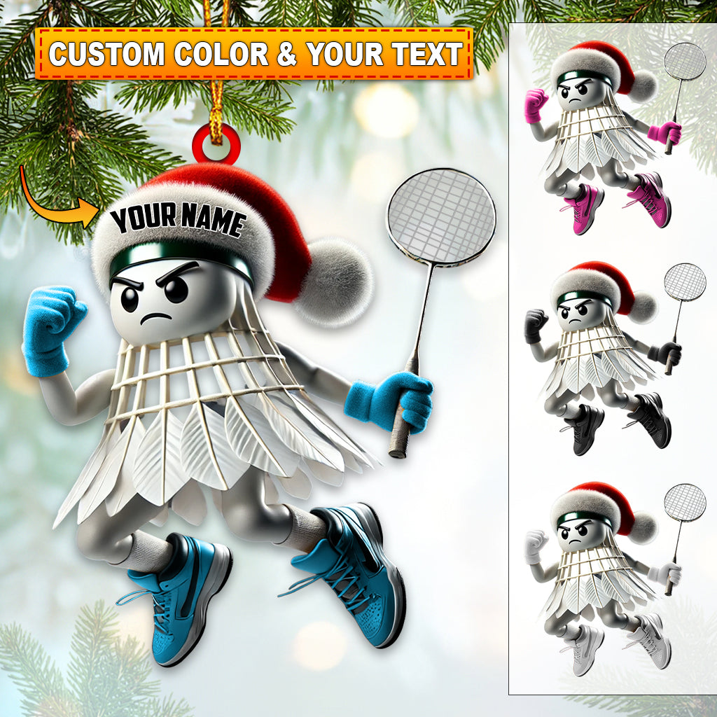 Blisscorners Custom Name Badminton Ornament, Badminton Christmas Gift Decoration2D Flat LM2111