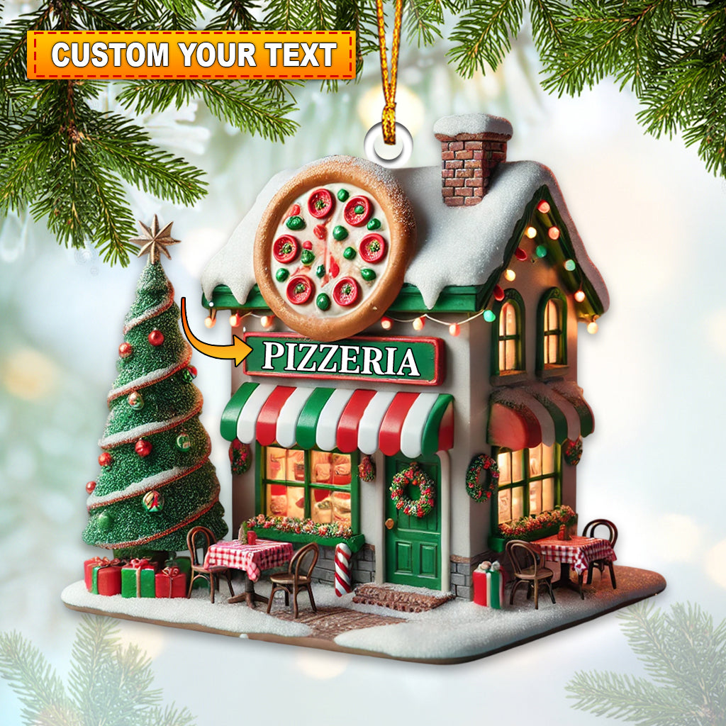 Blisscorners Pizzeria Home Decor Christmas Ornament, Personalized Ornament2D Flat LM2211