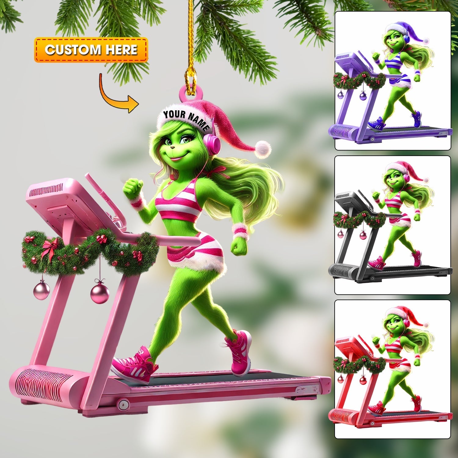 Blisscorners ELF Treadmill Decor Christmas Ornament, Personalized Ornament2D Flat LM2211