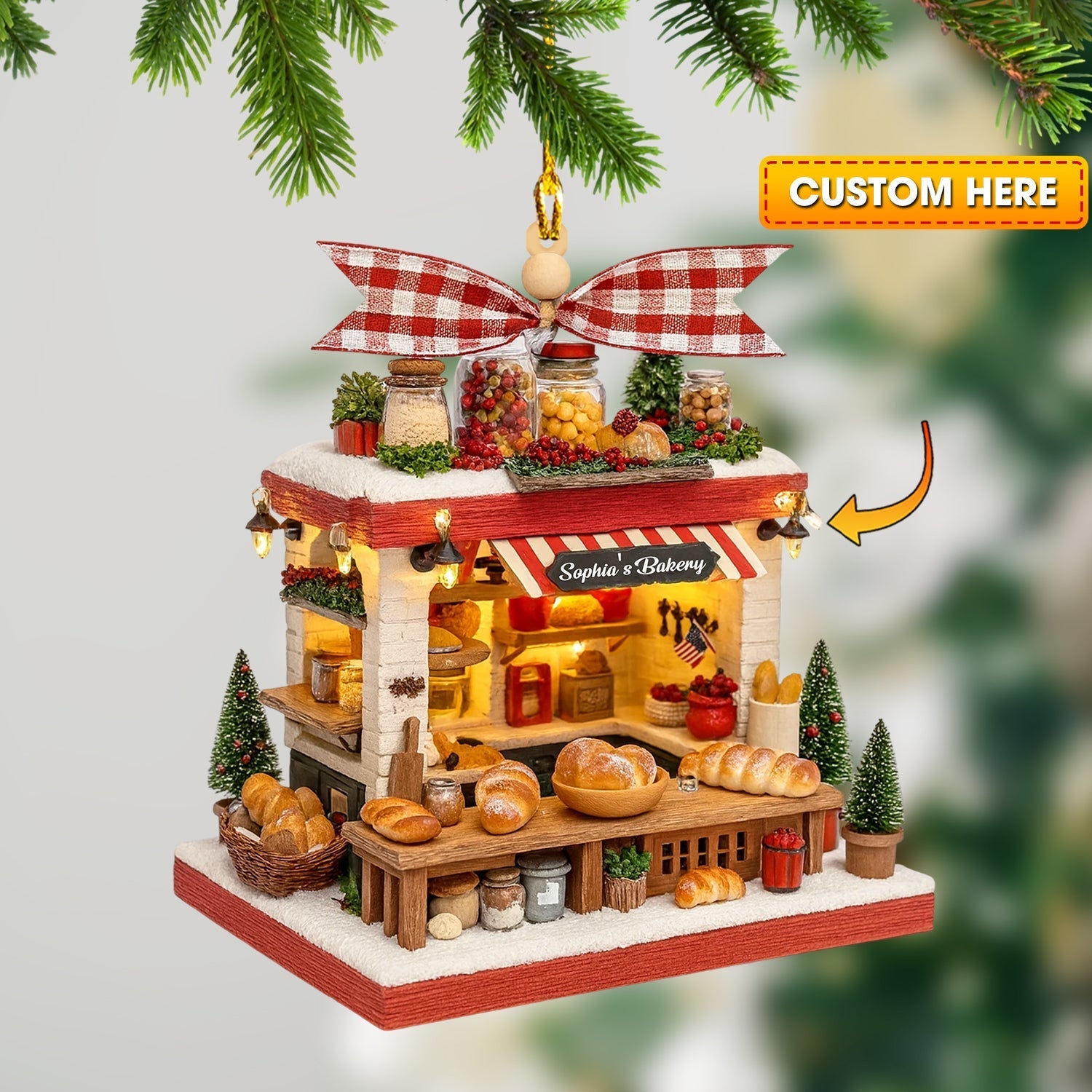 Blisscorners Bakery, Home Decor, Christmas Ornament, Personalized Ornament2D Flat LM2111