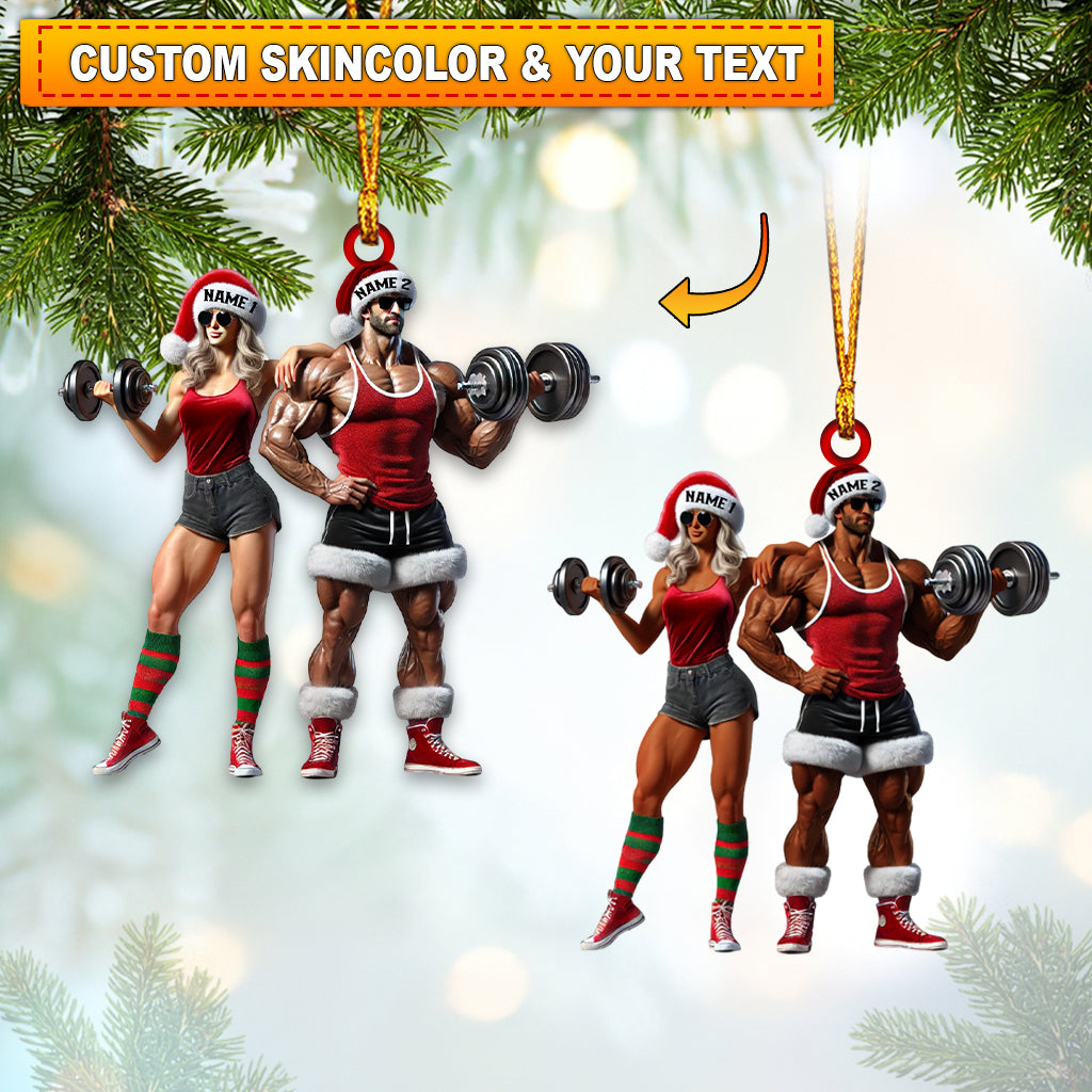 Blisscorners Couple Dumbbell Push Home Decor Christmas Ornament, Personalized Ornament2D Flat LM2211