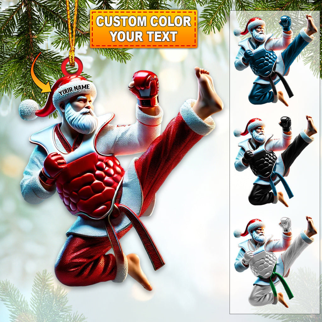 Blisscorners Custom Name Taekwondo Ornament, Taekwondo Christmas Gift2D Flat LM2211