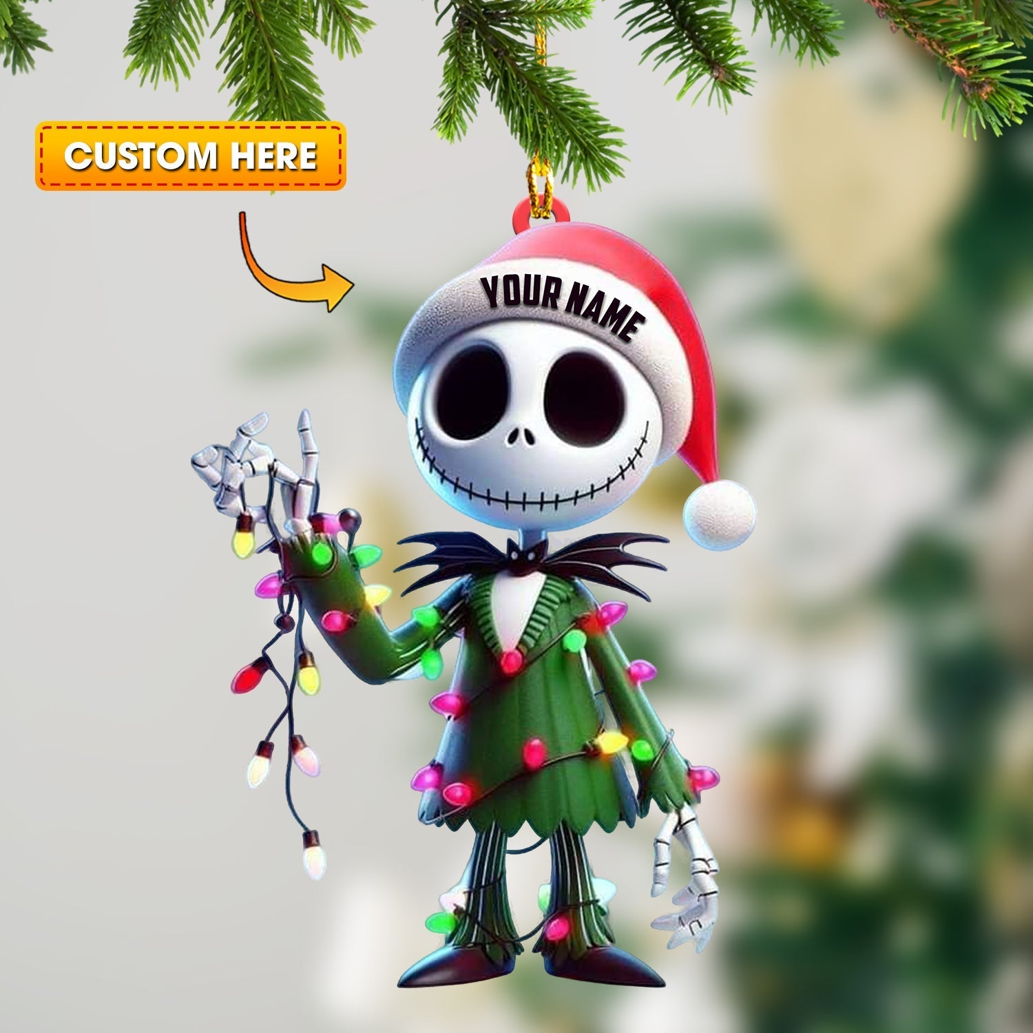 Blisscorners Christmas Ghost Home Decor Christmas Ornament, Personalized Ornament2D Flat LM2211
