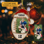 Blisscorners American Football, Gridiron Football Lover - Custom Photo And Name, Personalized Acrylic Ornament - Family Gift2D Flat LM2111