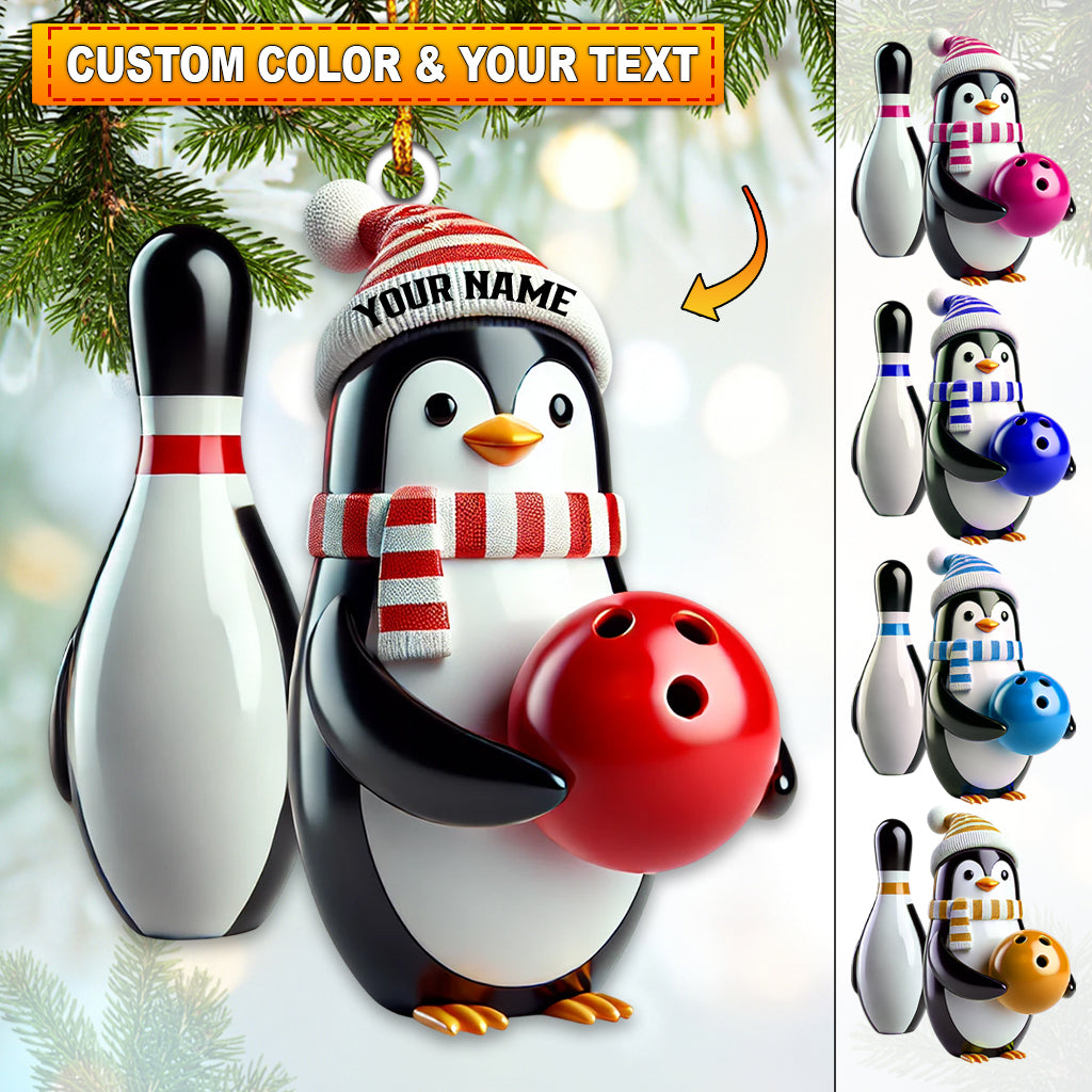 Blisscorners Custom Name Bowling Ornament, Bowling Lover Christmas Gift2D Flat LM2111