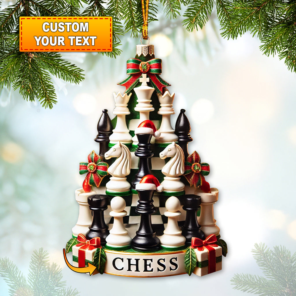 Blisscorners Custom Ornament, Chess Tree Ornament, Christmas Decor2D Flat LM2211