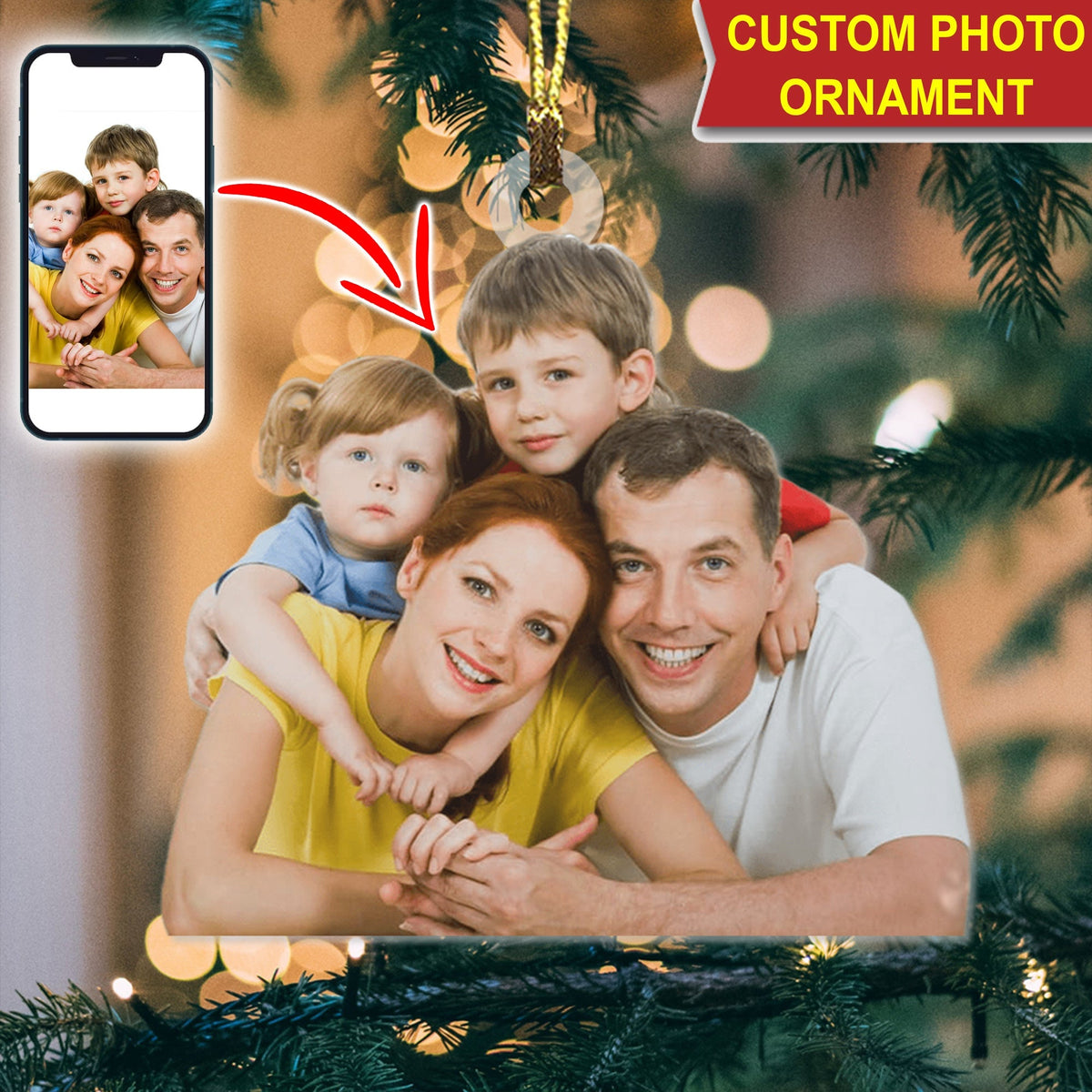 Blisscorners Xmas Gift  - Custom Photo, Personalized Acrylic Ornament - Gift For Christmas2D Flat LM2111