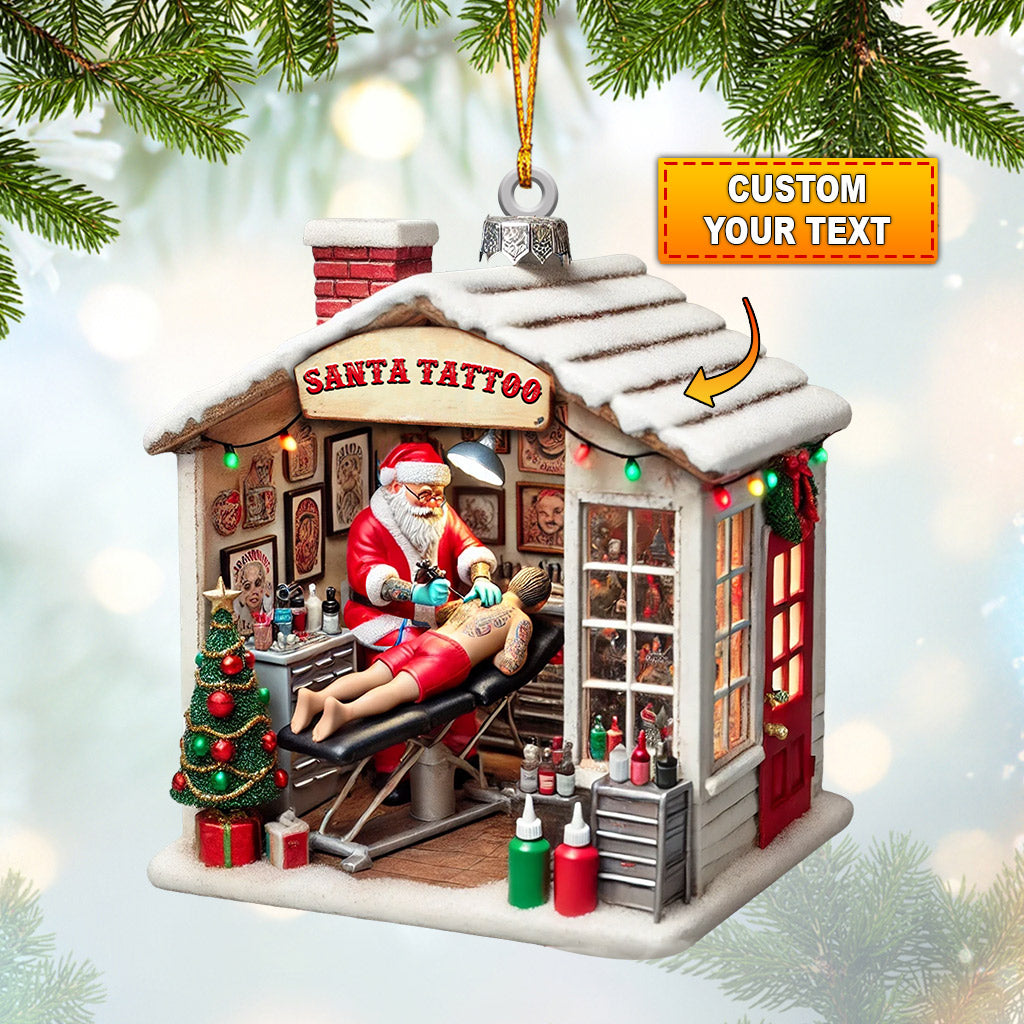 Blisscorners Santa's Tattoo Christmas Ornament, Personalized Ornament2D Flat LM2211