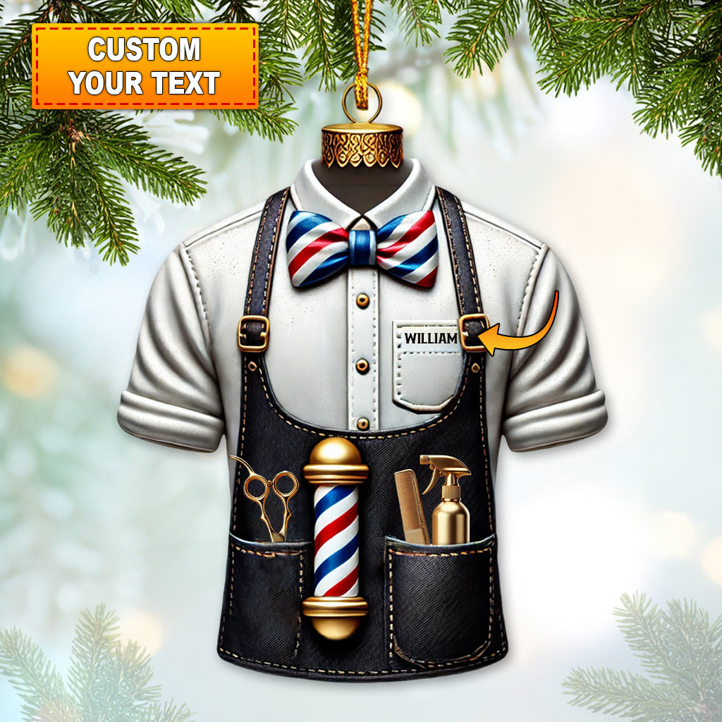 Blisscorners Custom Ornament, Barber Ornament, Christmas Decor2D Flat LM2211