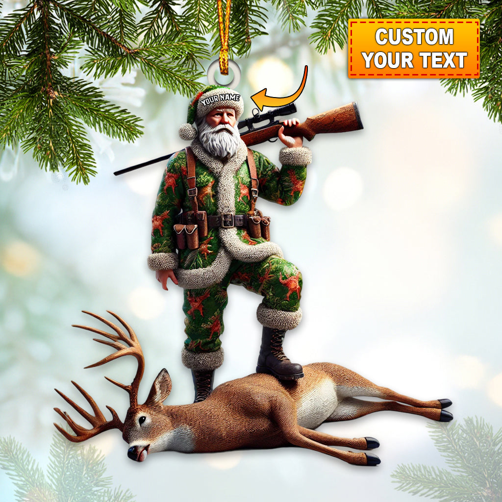 Blisscorners Custom Name Deer Hunting Ornament, Deer Hunter Christmas Gift 2D Flat LM2211