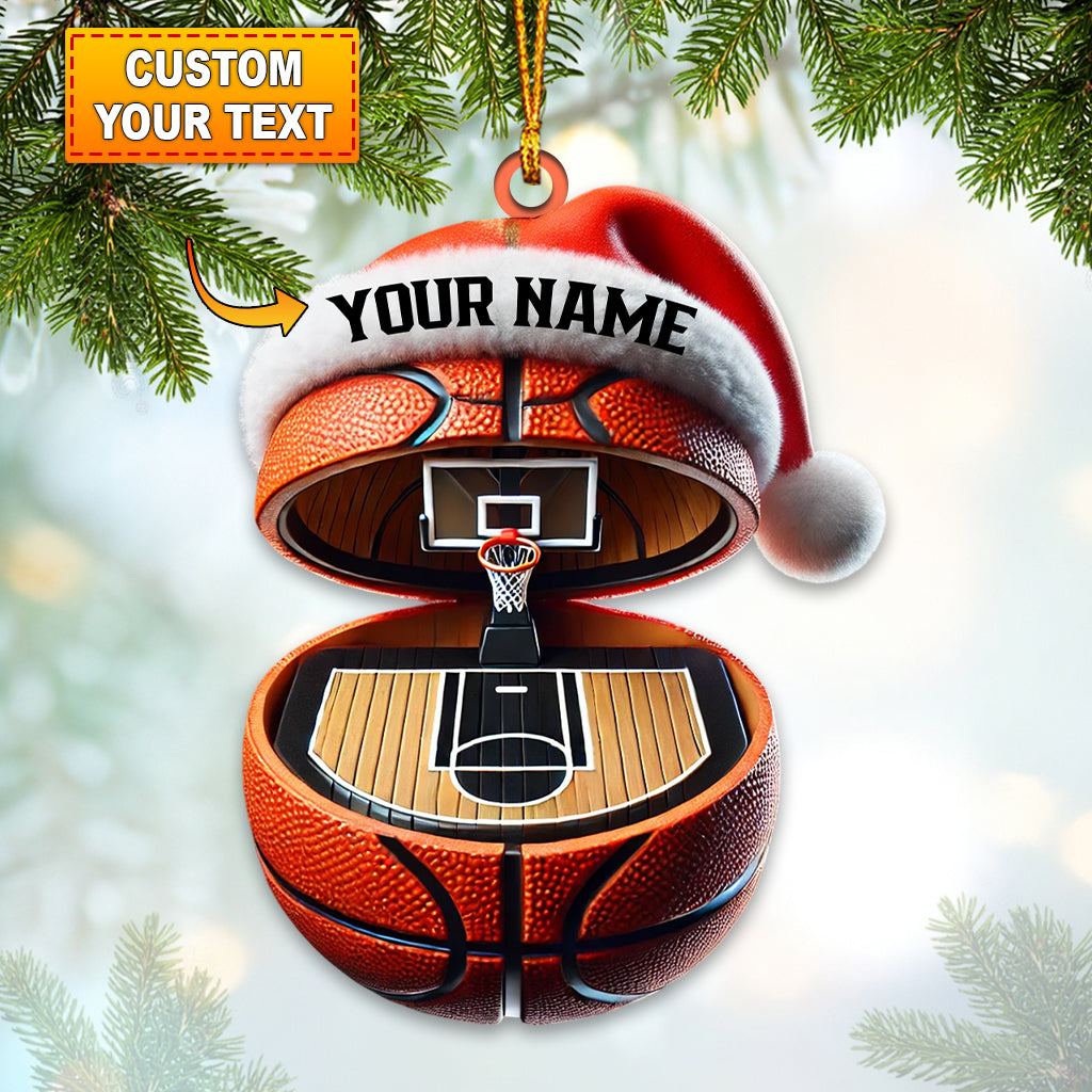 Blisscorners Basketball Court Christmas Ornament, Personalized Ornament2D Flat LM2211