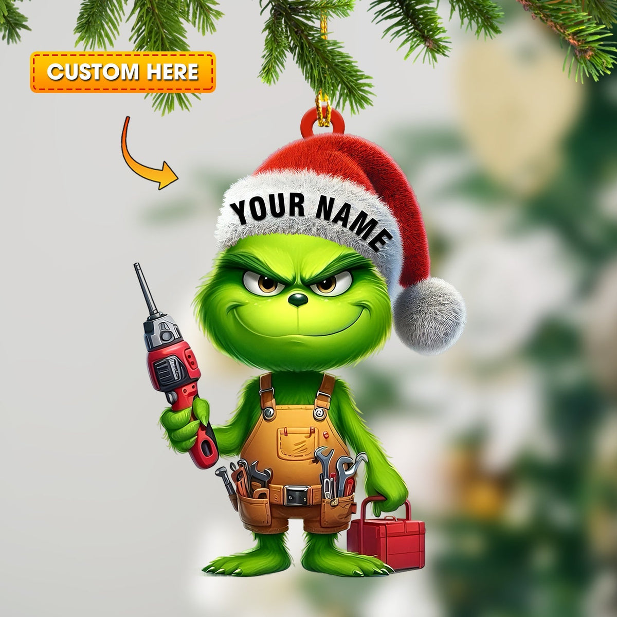Blisscorners ELF Repairman Decor Christmas Ornament, Personalized Ornament2D Flat LM2211