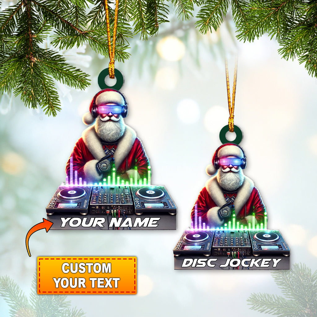 Blisscorners Custom Name Disc Jokey Ornament, Gift for Disc Jokey, DJ Christmas Gift2D Flat LM2111