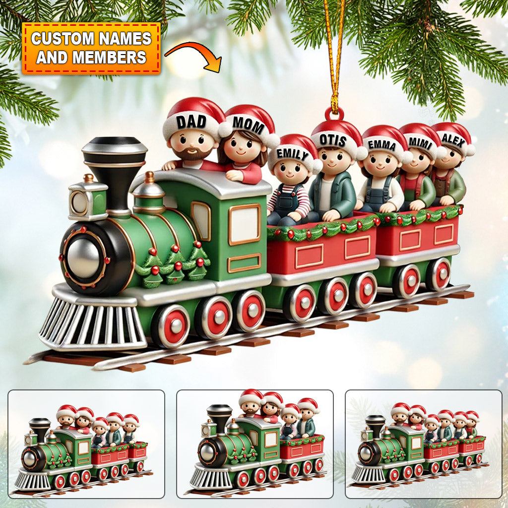 Blisscorners Family Train Home Decor Christmas Ornament, Personalized Ornament2D Flat LM2211