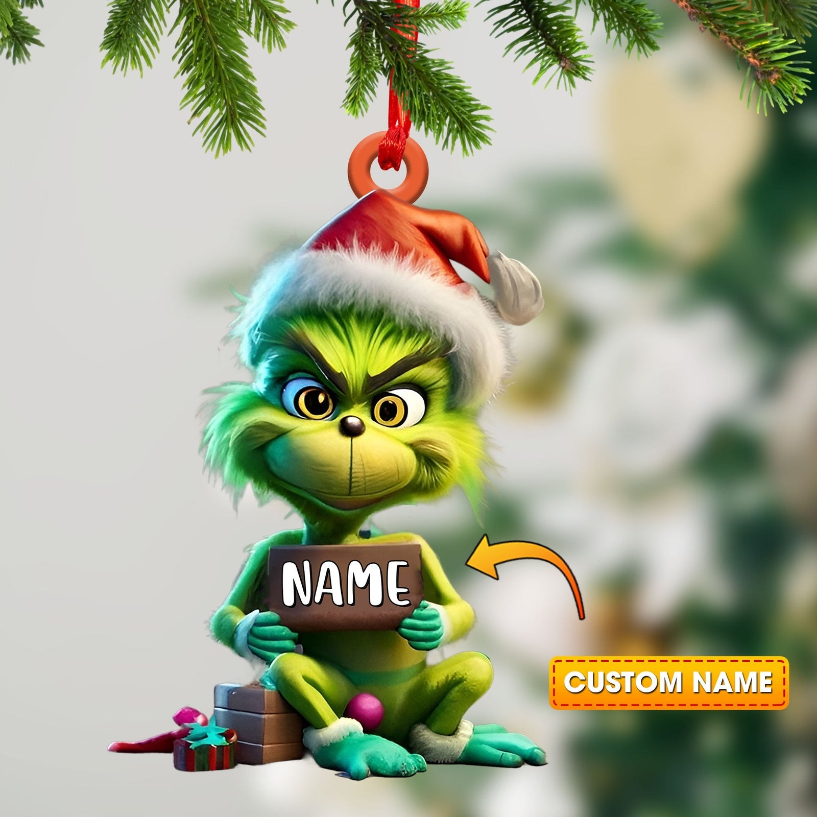 Blisscorners Custom Funny ELF Ornament, Personalized Ornament2D Flat LM2211