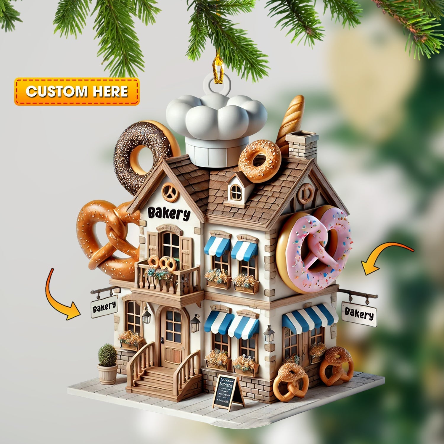 Blisscorners Sweet Bakery Home Decor Christmas Ornament, Personalized Ornament2D Flat LM2211