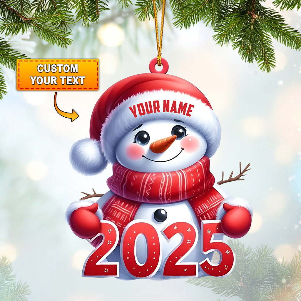 Blisscorners Cute Snowman 2025 Christmas Ornament, Personalized Ornament2D Flat LM2211