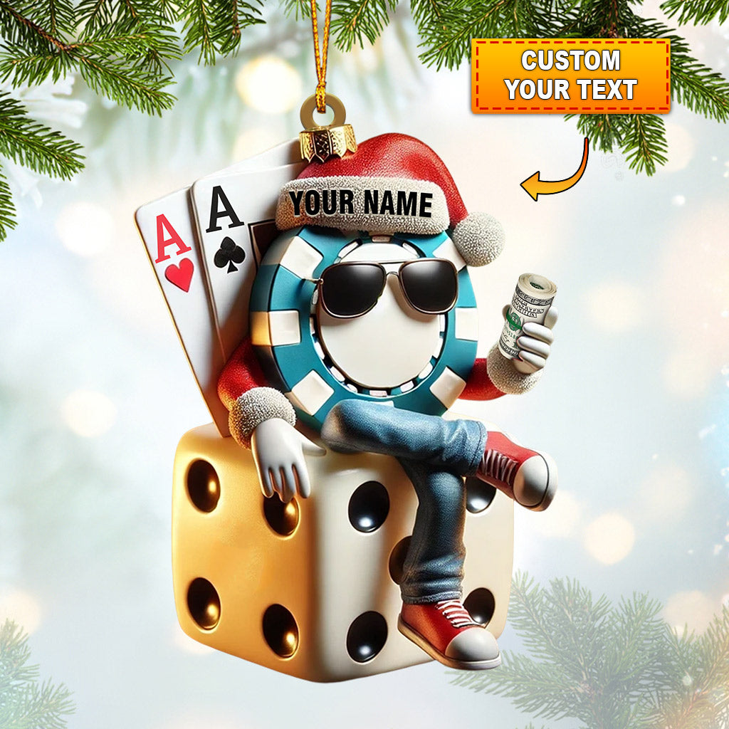 Blisscorners Dice Home Decor Christmas Ornament, Personalized Ornament2D Flat LM2211