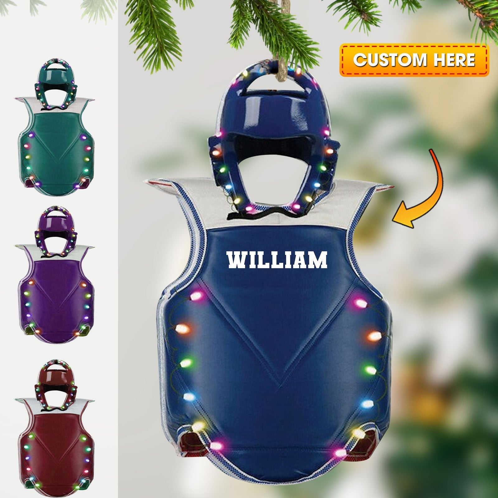 Blisscorners Custom Ornament, Martial Armor Vest Ornament, Christmas Decor2D Flat LM2211