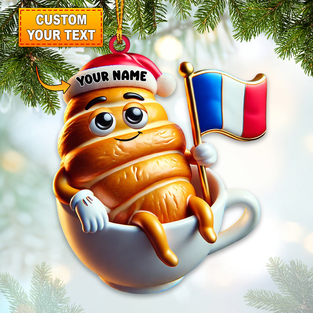 Blisscorners Croissant Christmas Ornament, Personalized Ornament2D Flat LM2211