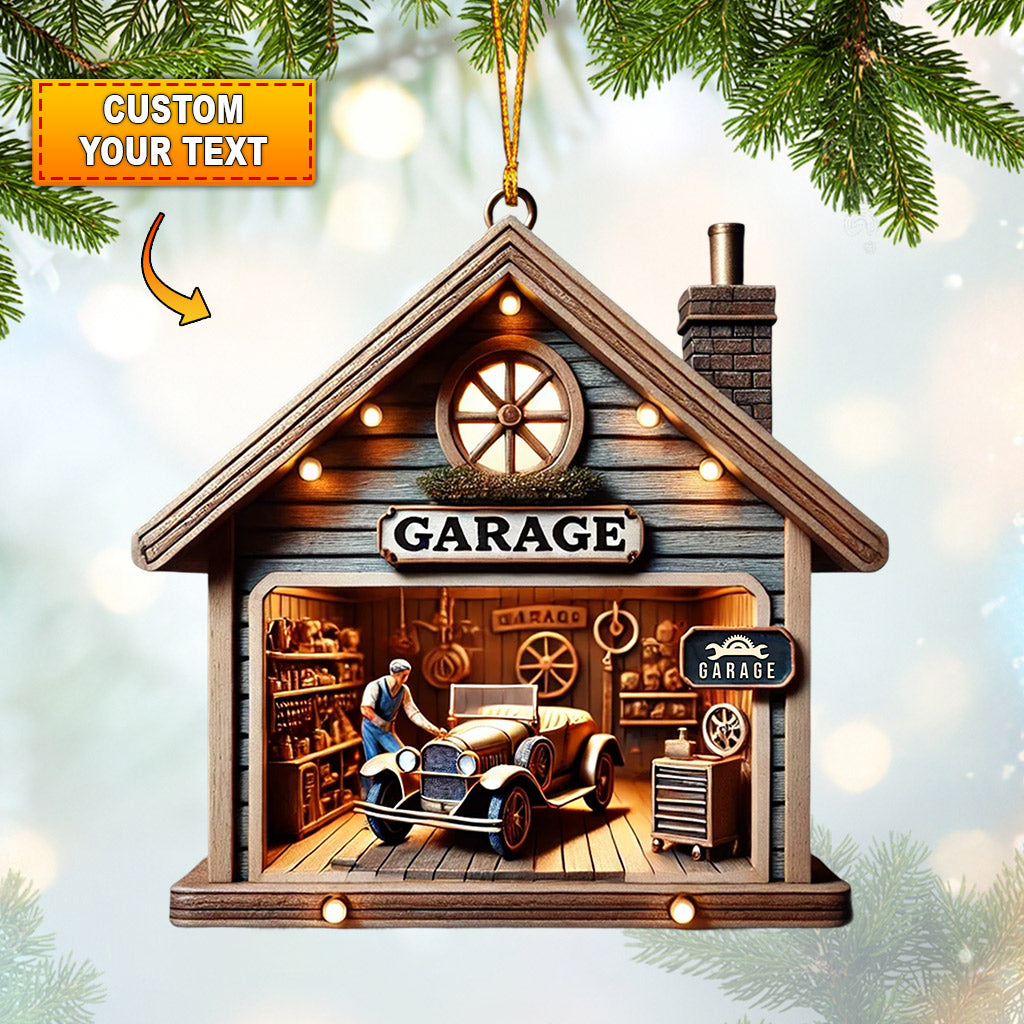 Blisscorners Christmas Garage Home Decor Christmas Ornament, Personalized Ornament2D Flat LM2211