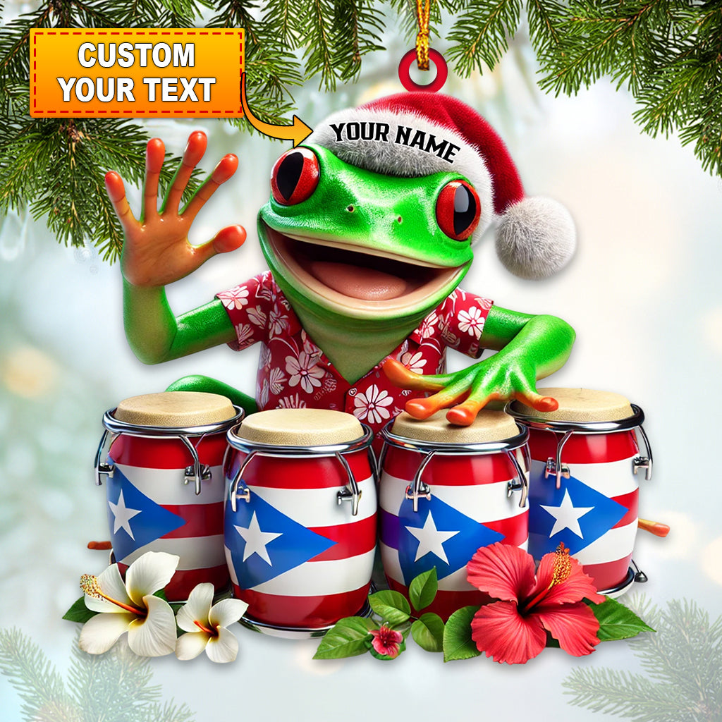 Blisscorners Christmas Puerto Rico Coqui Frog Home Decor Christmas Ornament, Personalized Ornament2D Flat LM2211