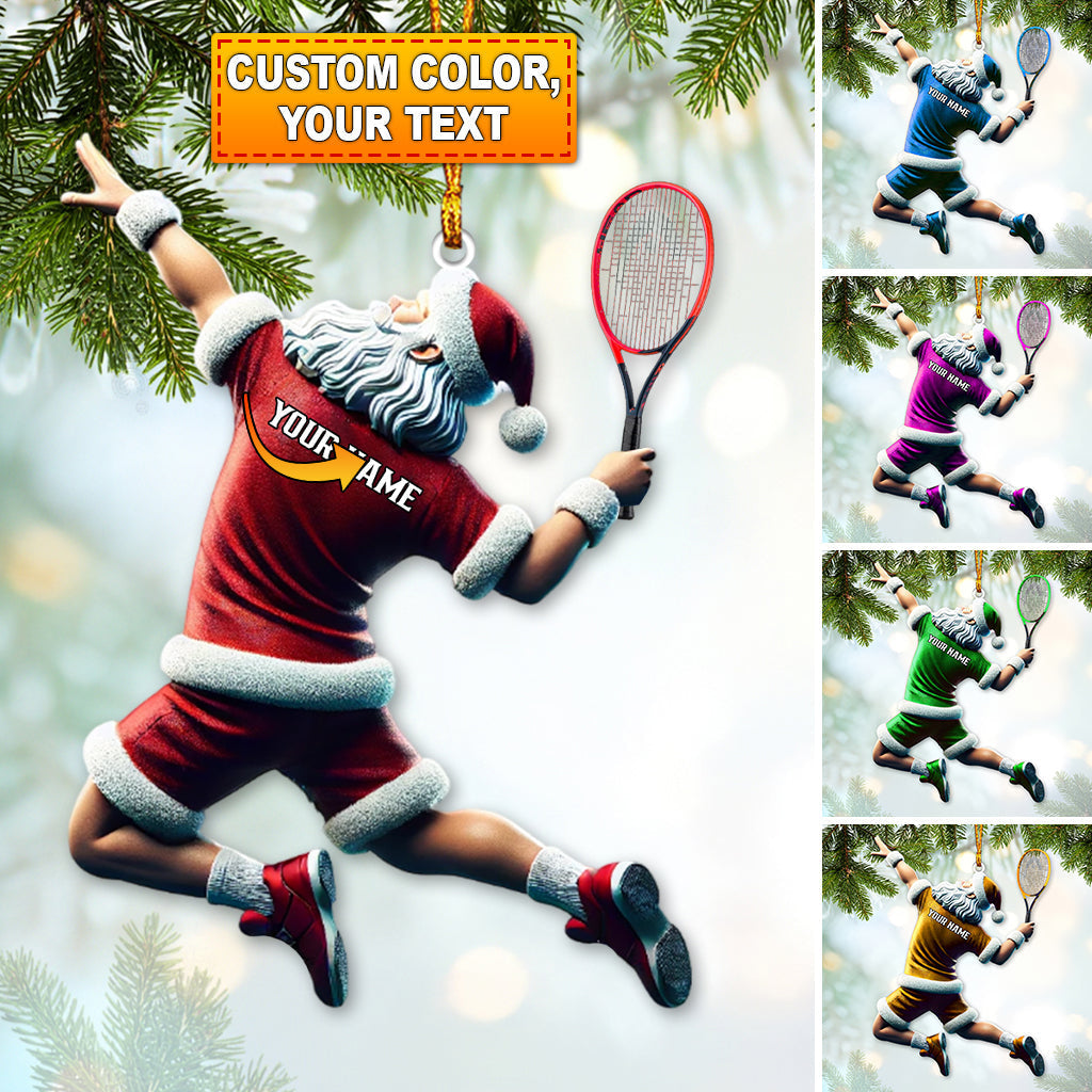 Blisscorners Custom Name Tennis Ornament, Tennis Santa Christmas Gift2D Flat LM2111