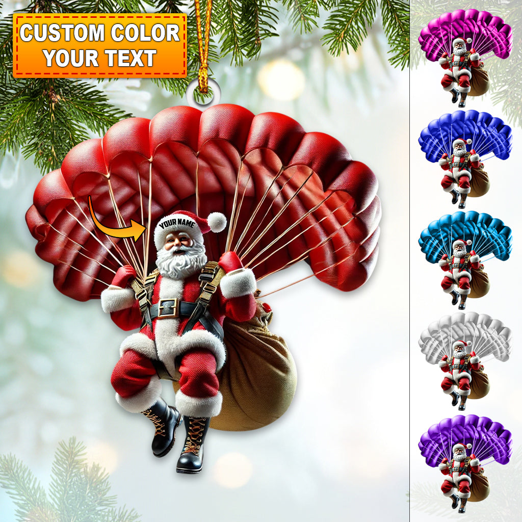 Blisscorners Custom Name Santa Parachute Ornament, Parachute Christmas Gift2D Flat LM2111