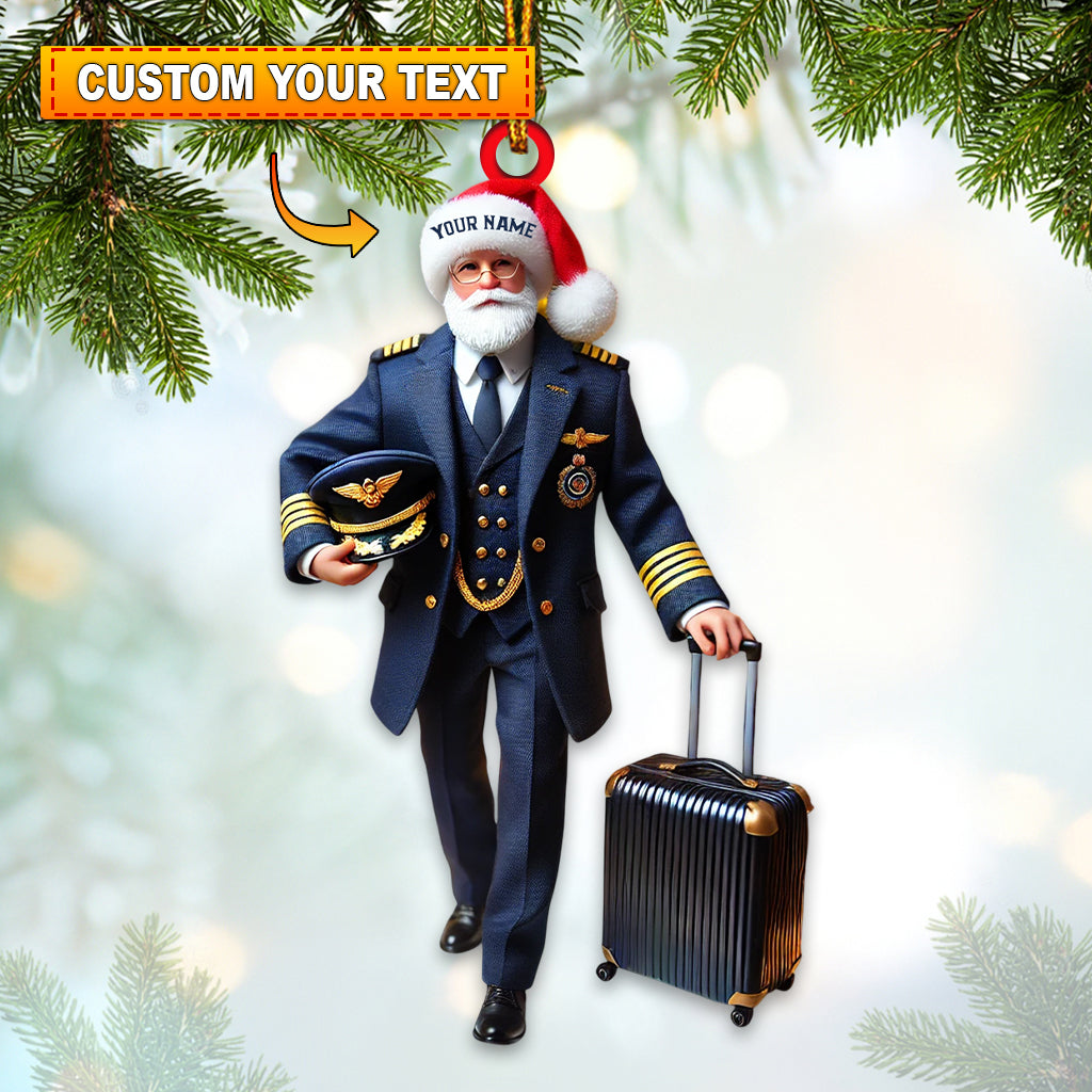 Blisscorners Santa Pilot Home Decor Christmas Ornament, Personalized Ornament2D Flat LM2211