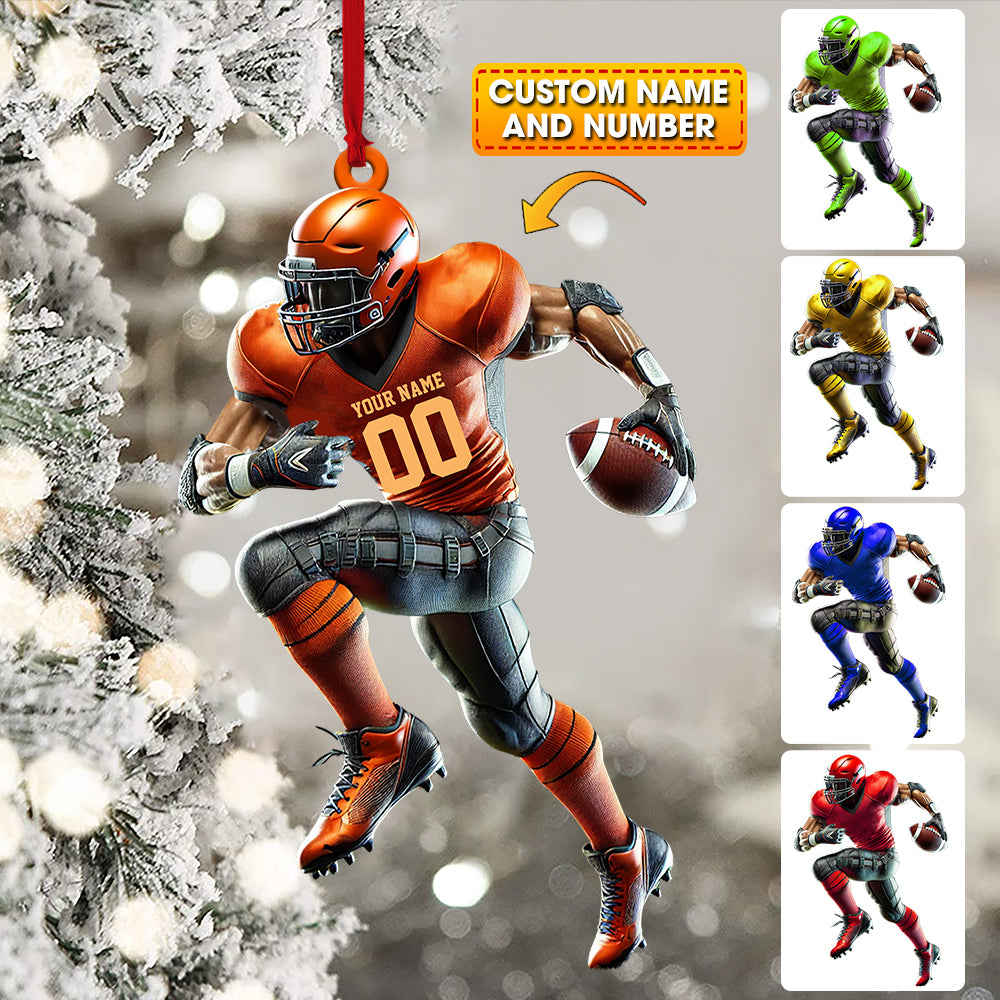 Blisscorners Custom Ornament, Rugby Player Ornament, Christmas Decor2D Flat LM2211