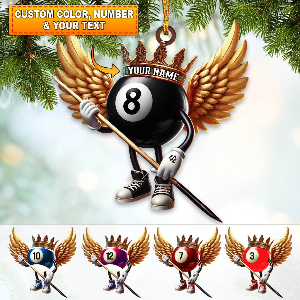 Blisscorners Custom Name Billiard Ornament, Billiard Lover Christmas Gift592D Flat LM2111