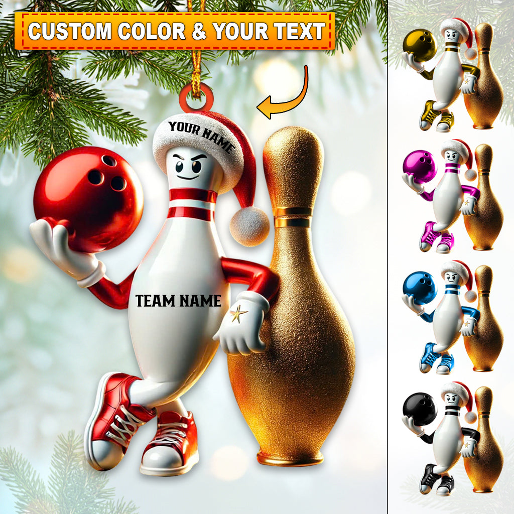 Blisscorners Custom Name Bowling Ornament, Christmas Gift for Bowling Lover2D Flat LM2111