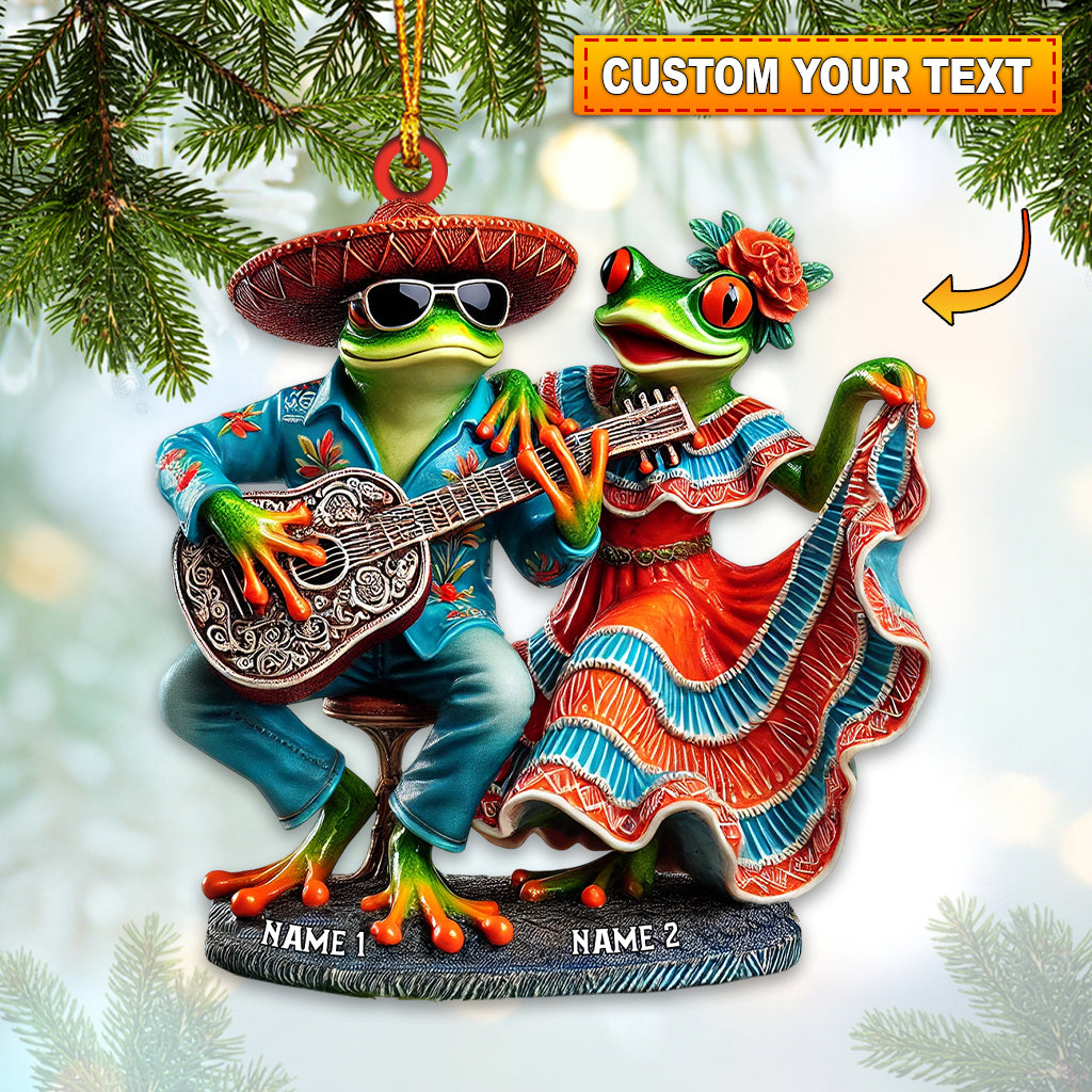 Blisscorners A Couple Mexican Frog Home Decor Christmas Ornament, Personalized Ornament2D Flat LM2211