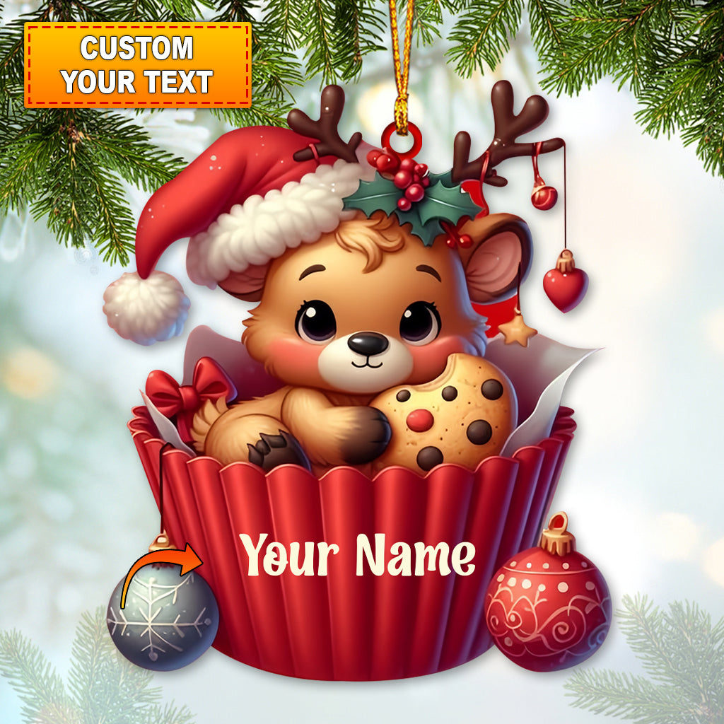 Blisscorners Custom Ornament, Little Deer Ornament, Christmas Decor2D Flat LM2211