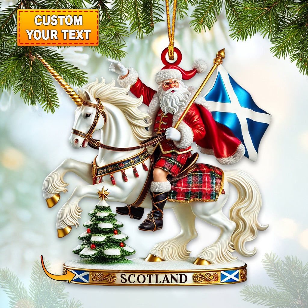 Blisscorners Custom Santa Riding A Horse Ornament, Personalized Ornament2D Flat LM2211