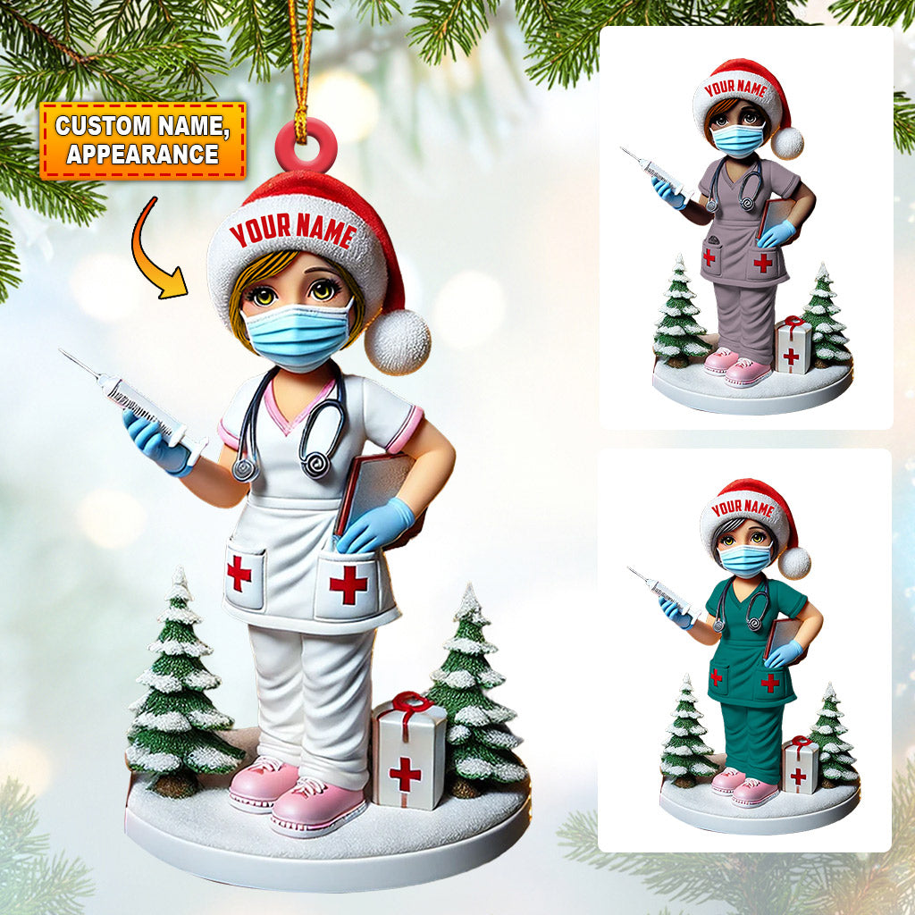 Blisscorners Nurse Christmas Ornament, Personalized Ornament2D Flat LM2211