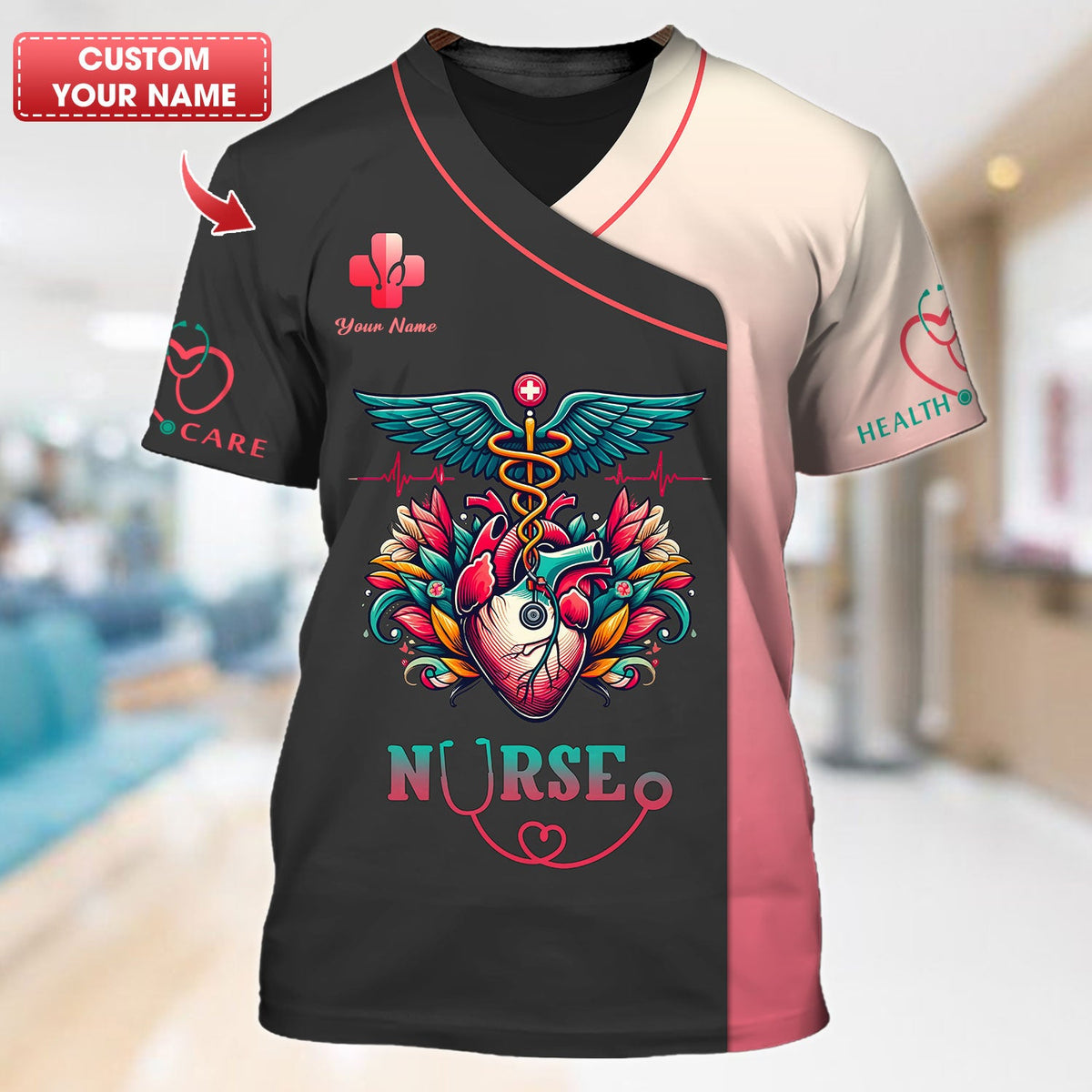 Blisscorners Personalized Nurse Shirt - Honor the Heart of Healthcare